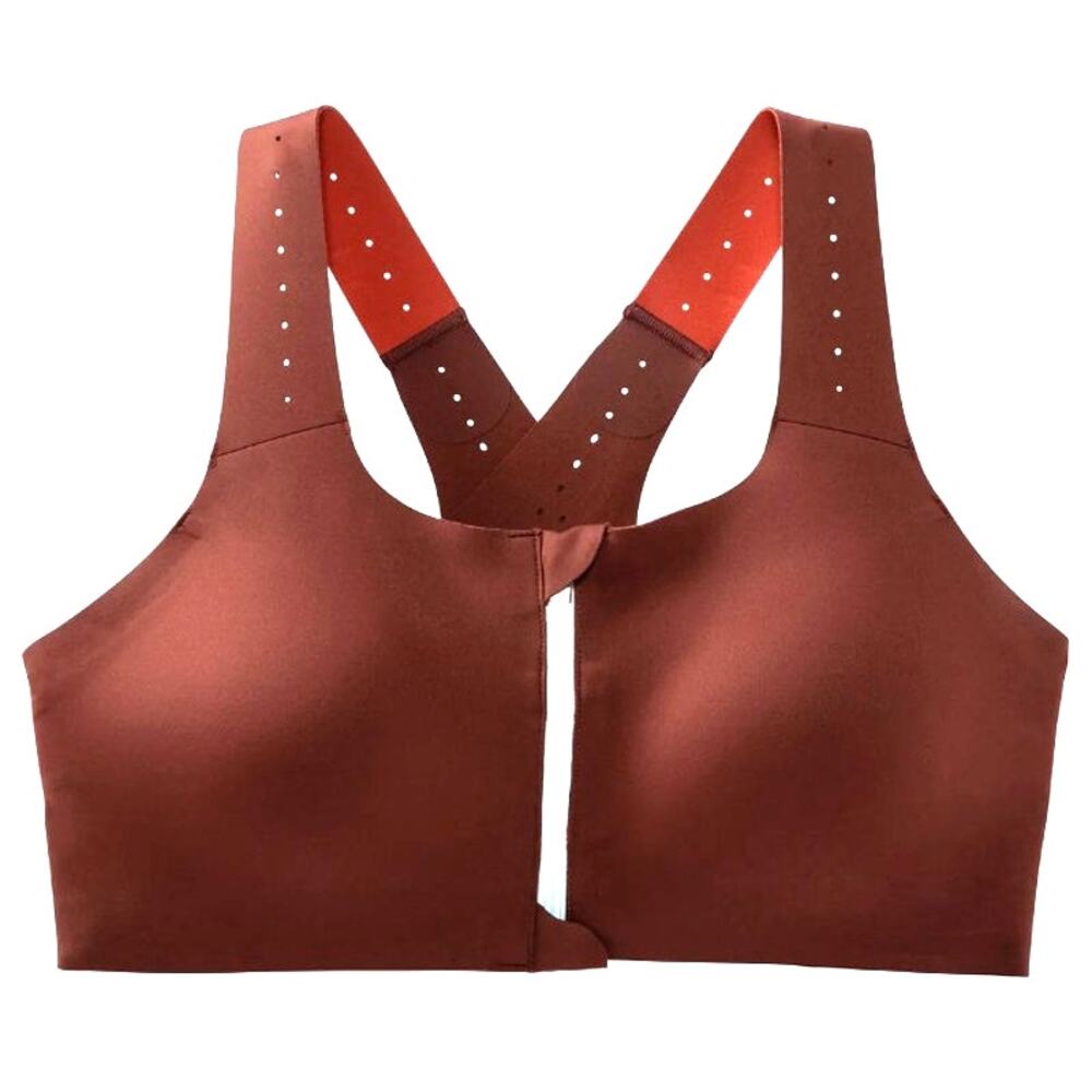 BROOKS Dare Zip Run Bra 2.0 NWT Size 38 C/D Raisin Ice Blue High Impact Running